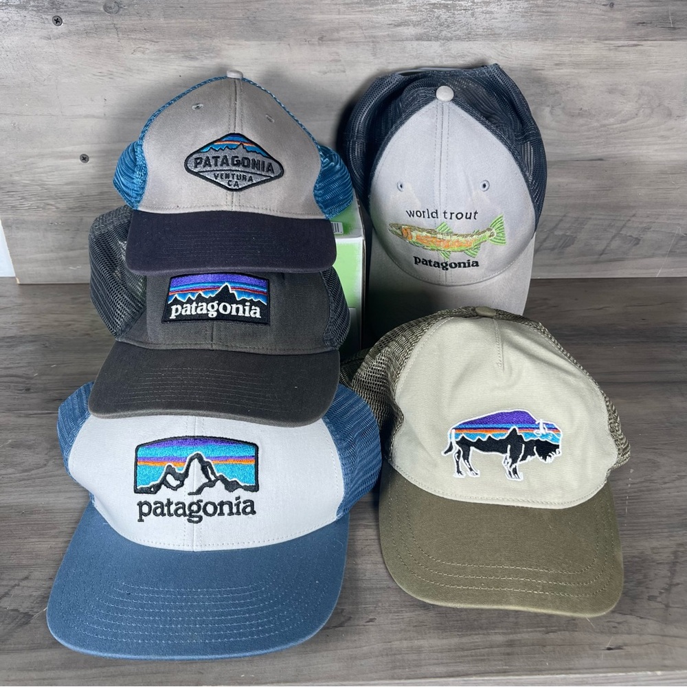 Lot‎ of 5 Patagonia Multicolor Embroidered Animal and Classic Mesh SnapBack Hats